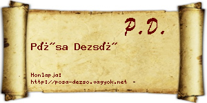 Pósa Dezső névjegykártya